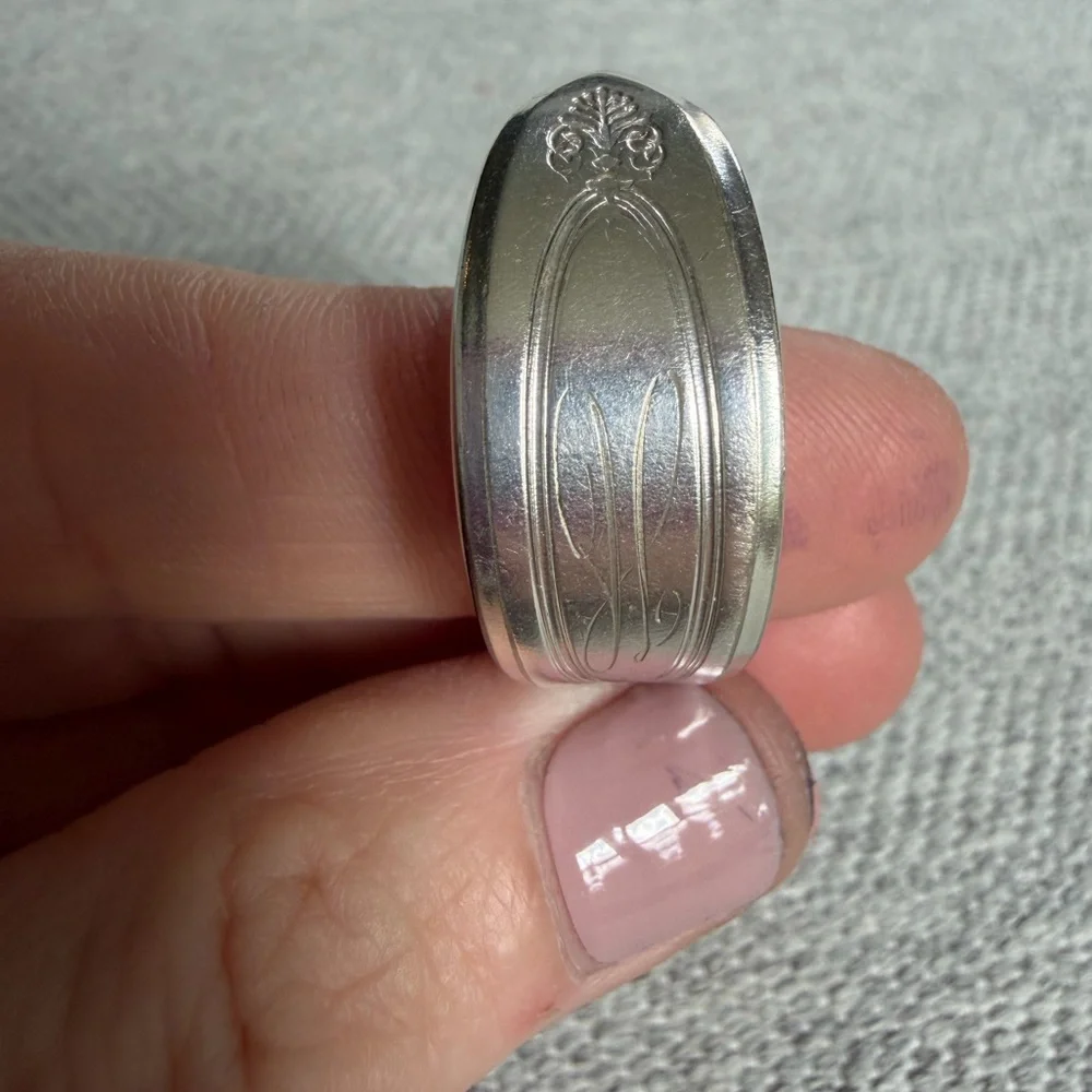 H Engraved Spoon Ring Size 10.5 - Picture 10 of 13